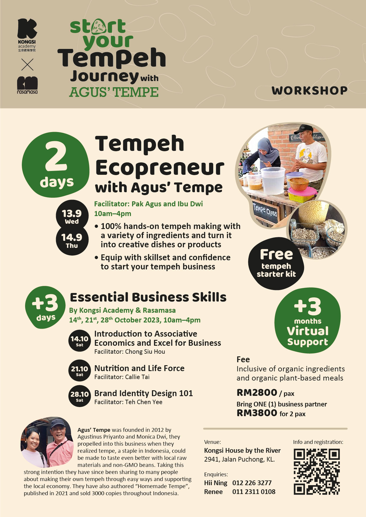 tempeh ecopreneur class for aspiring home businesses 13.09 28.10.2023